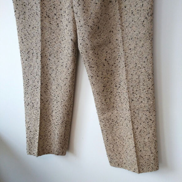 Kasper Sz 10 Silk Blend Boucle Tweed High Waist Pants Office Academia Heritage - Picture 3 of 15